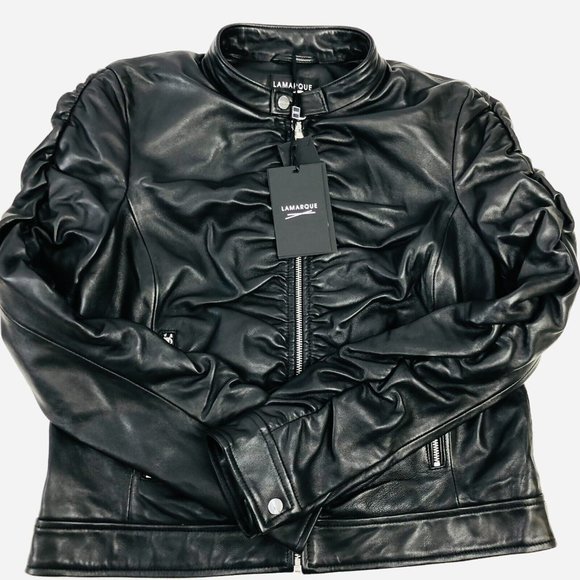 Lamarque Philana Leather Biker Jacket Size Large - FMC23 - Picture 2 of 2